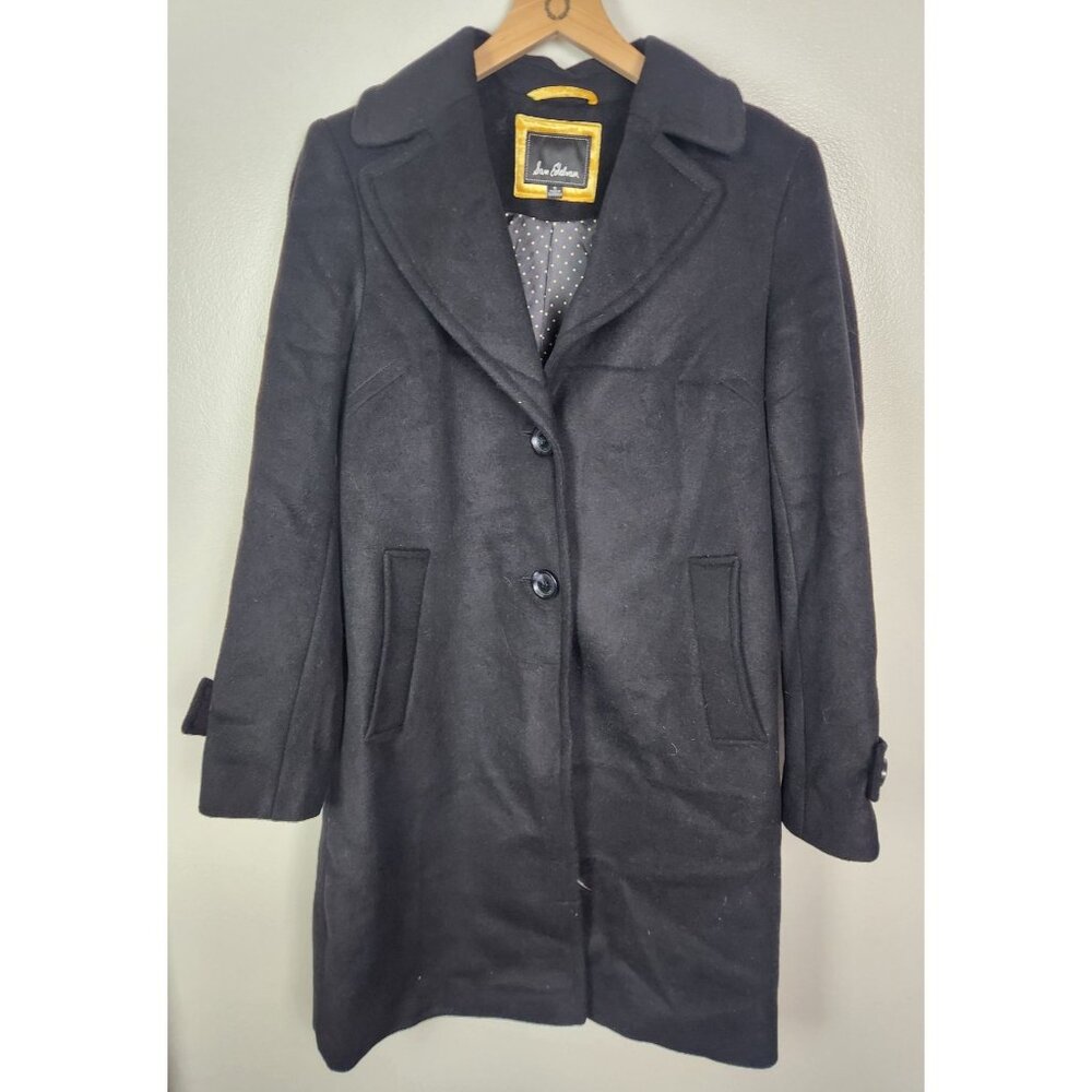 Sam Edelman Women's Sz. 8 Single Breasted Walker Wool Coat In Black NWT